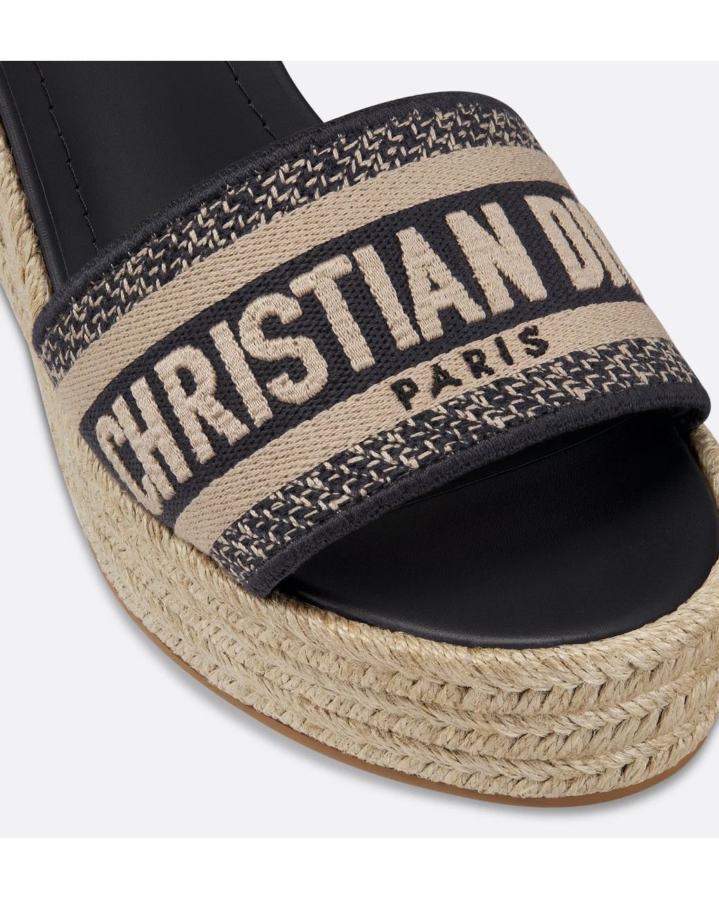 Dior Dway Wedge Sandal in Black | Lyst