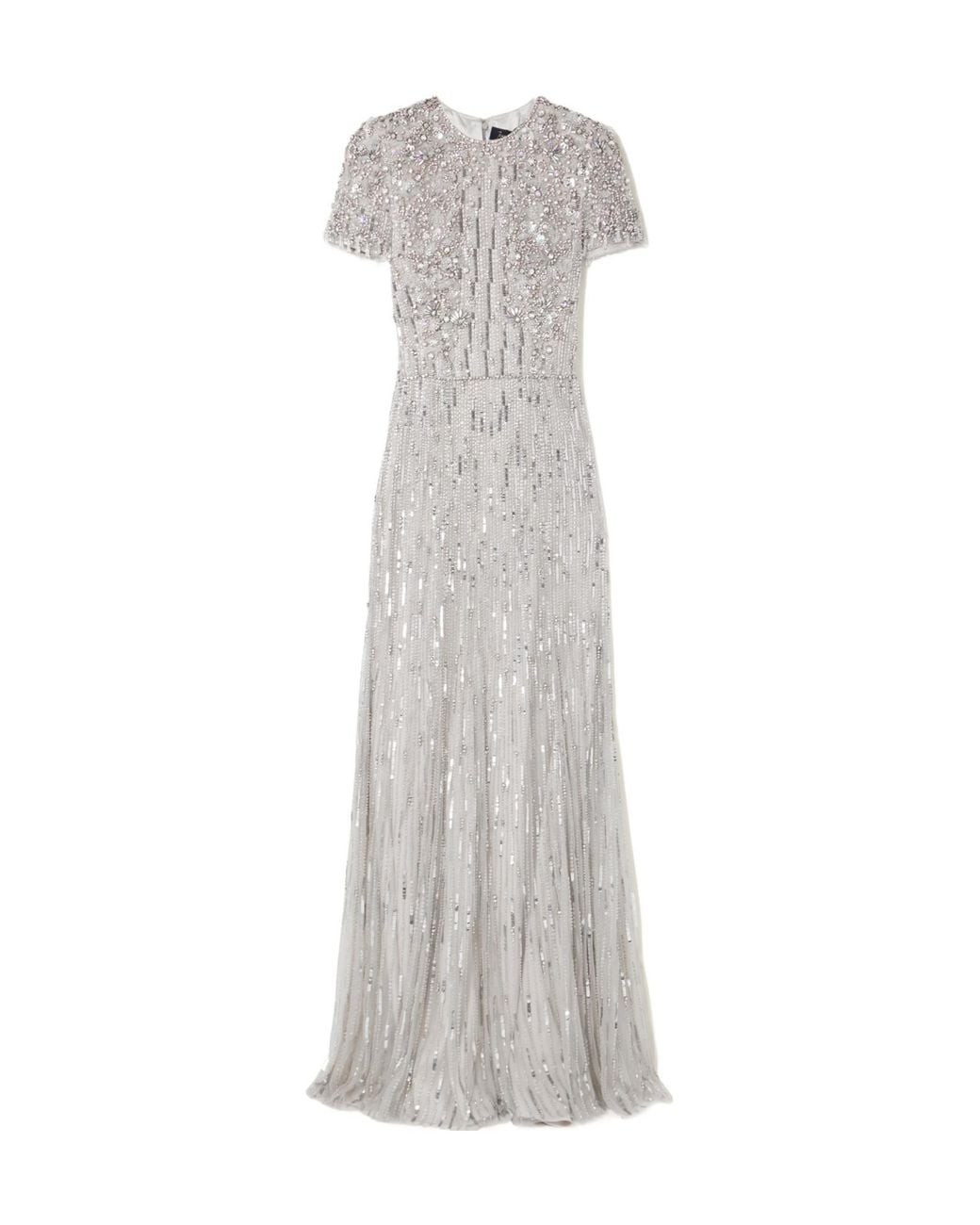 Jenny Packham White Eliza Embellished Tulle Gown