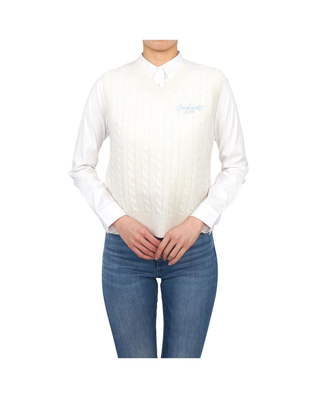 Carhartt White Sleeveless Knitted Vest