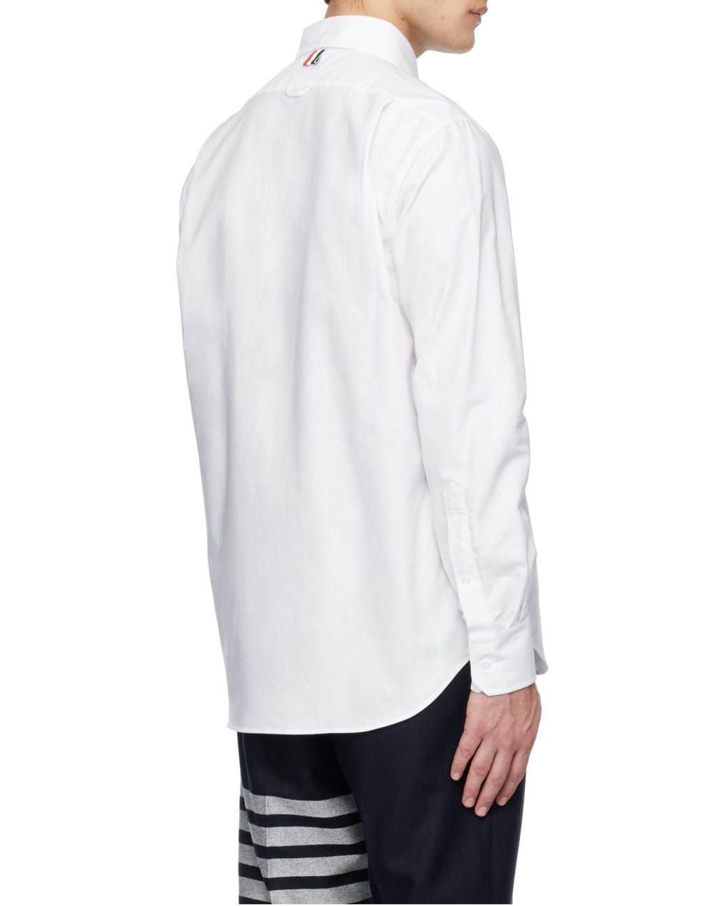 Thom Browne White Embroidered-Snake Cotton Shirt for men