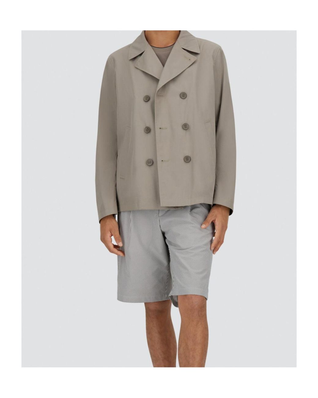 Herno Gray Double Breasted Long Sleeved Jacket for men