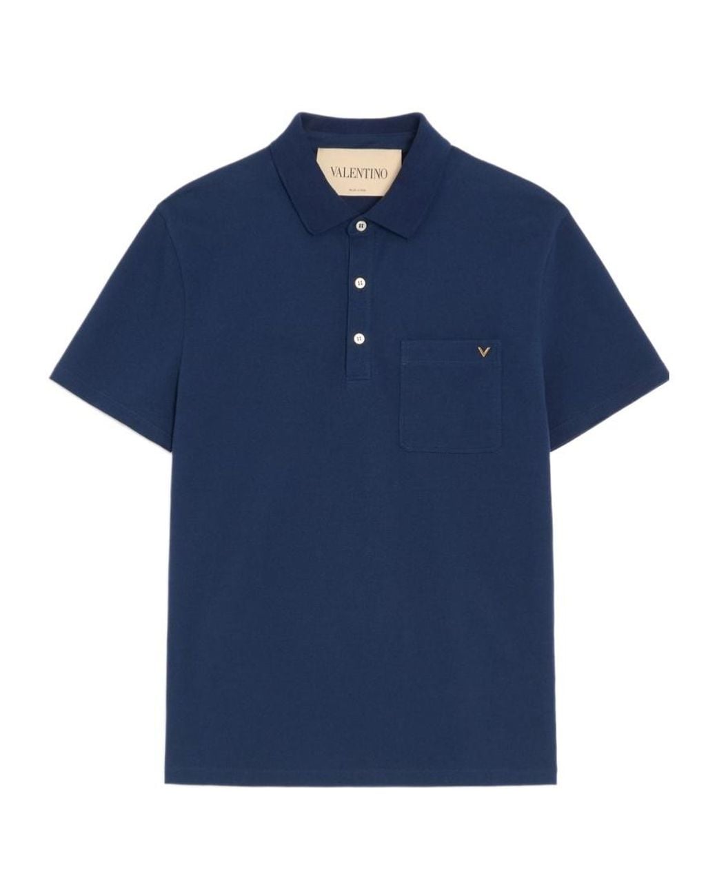 Valentino Blue Vgold Short-Sleeved Polo Shirt for men