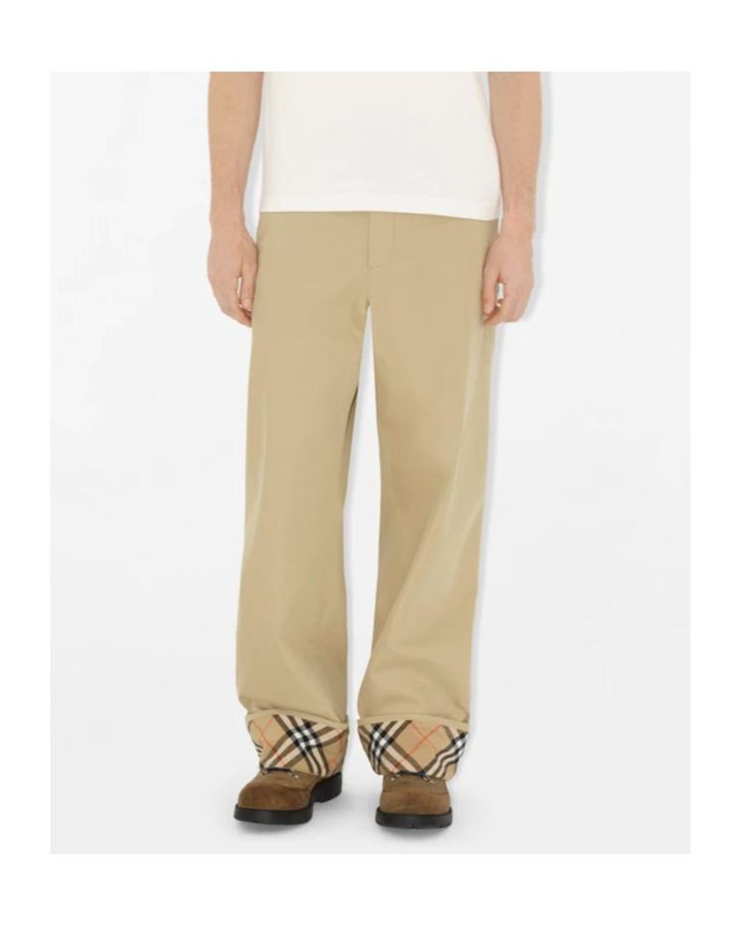 Burberry Natural Gabardine Trousers for men