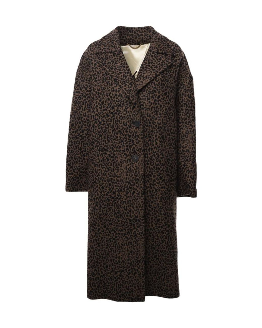 Golden Goose Deluxe Brand Black Leopard Print Single-Breasted Coat