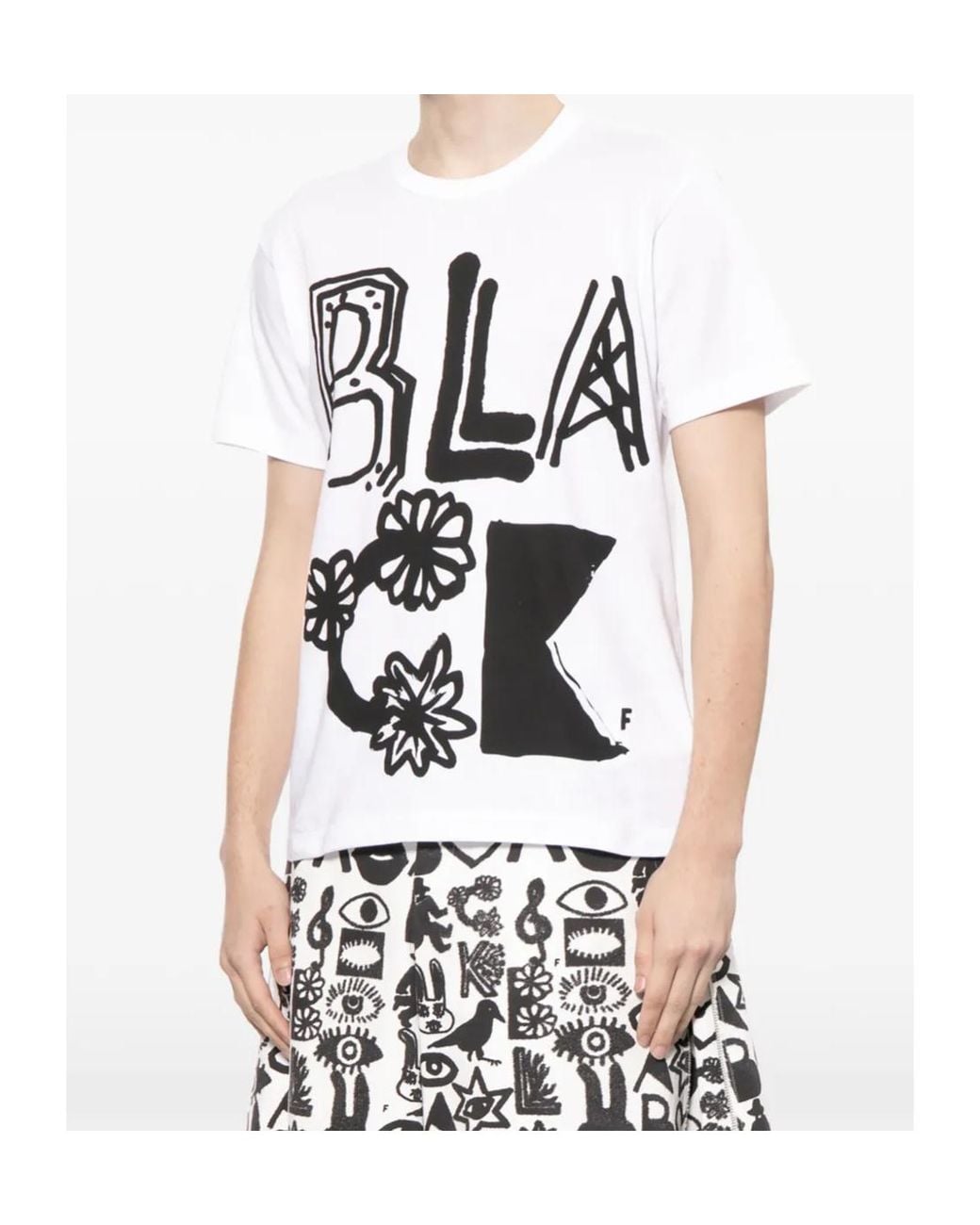 Comme des Garçons White Graphic Print Round-Neck T-Shirt for men