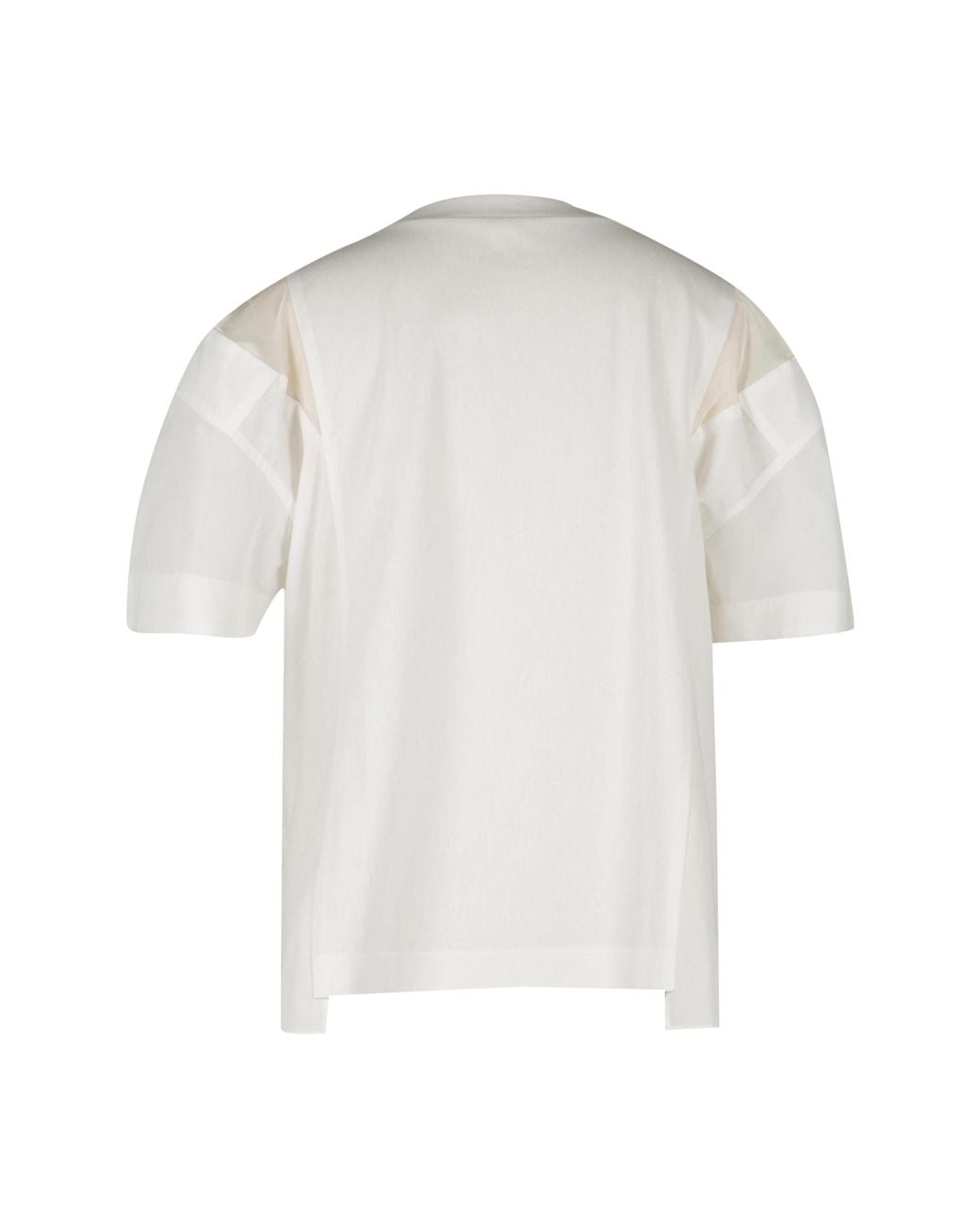 Sacai White Poplin Jersey T-Shirt