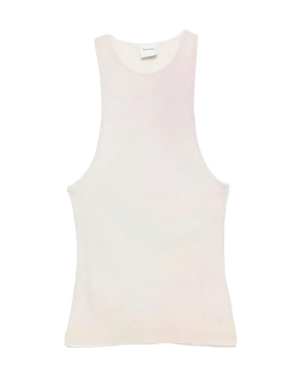 Nanushka White Racerback Tank Top