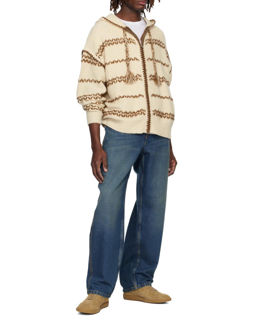 Isabel Marant Blue Rolian Knitted Zip-Up Cardigan for men