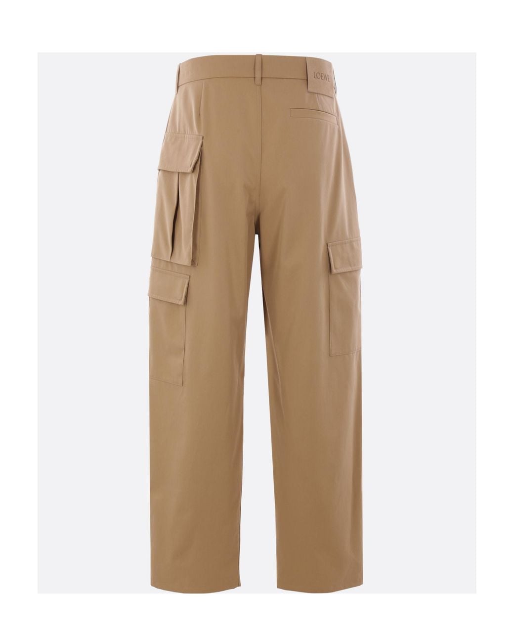 Loewe Natural Wide Leg Cargo Trousers for men
