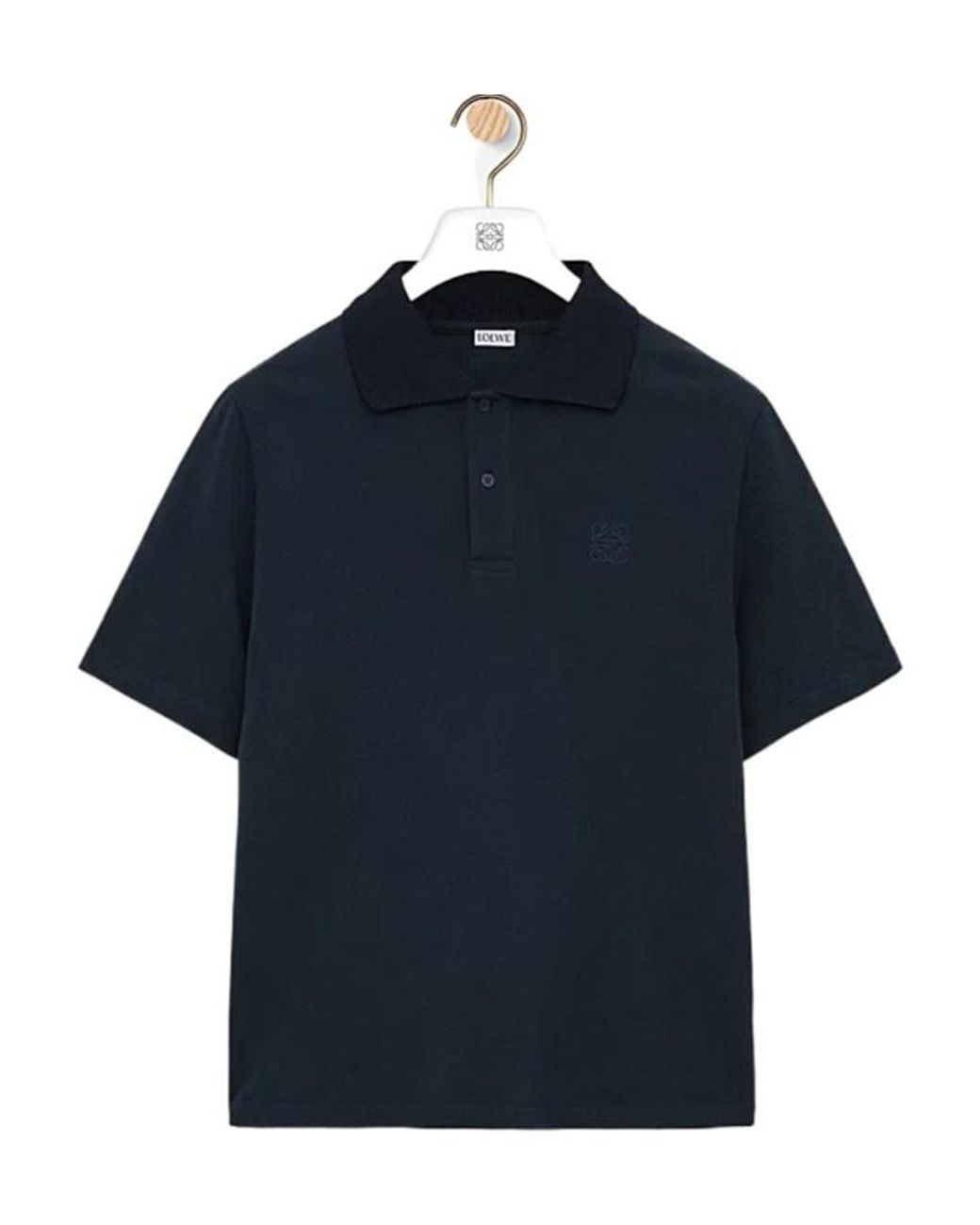 Loewe Blue Embroidered Short-Sleeved Polo Shirt for men