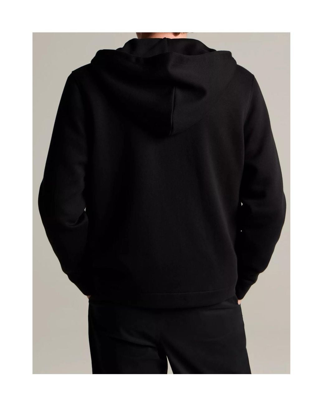 Vince Black Cotton-Blend Scuba Zip-Front Hoodie for men