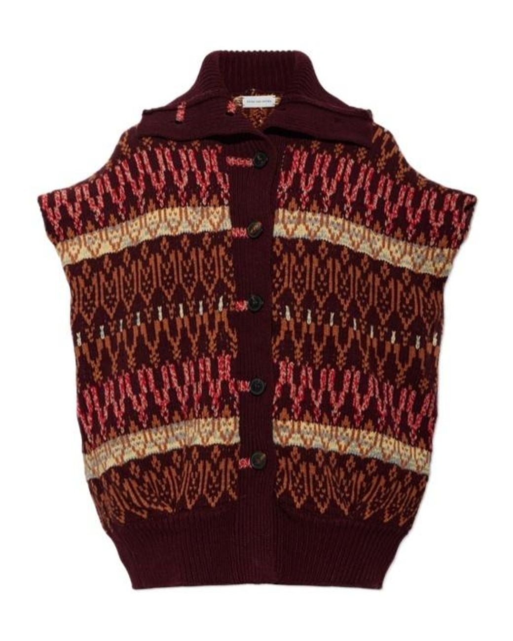Dries Van Noten Red Short-Sleeved Cardigan