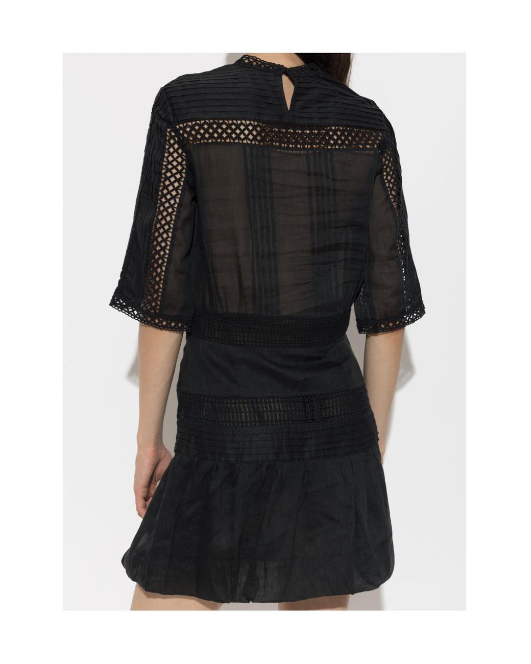 Isabel Marant Black Isabel Marant Étoile Paige Lace-Trim Mini Dress