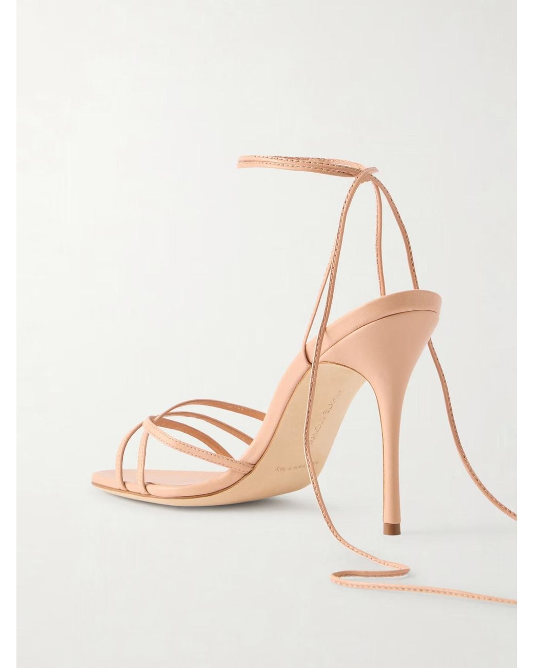 Manolo Blahnik Metallic Leva 105 Leather High-Heeled Sandals