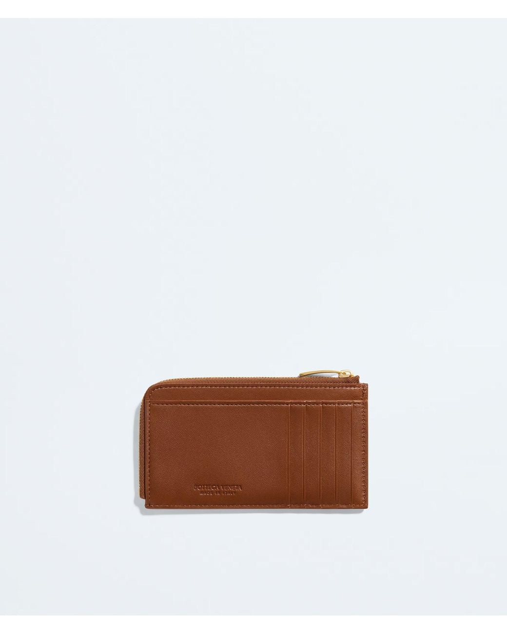 Bottega Veneta Brown Intrecciato L-Zipped Card Case
