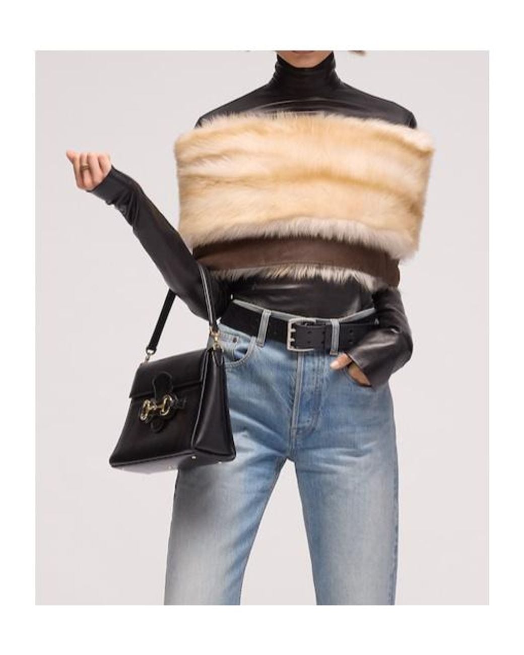 Gucci Black Long-Sleeve Turtleneck Top