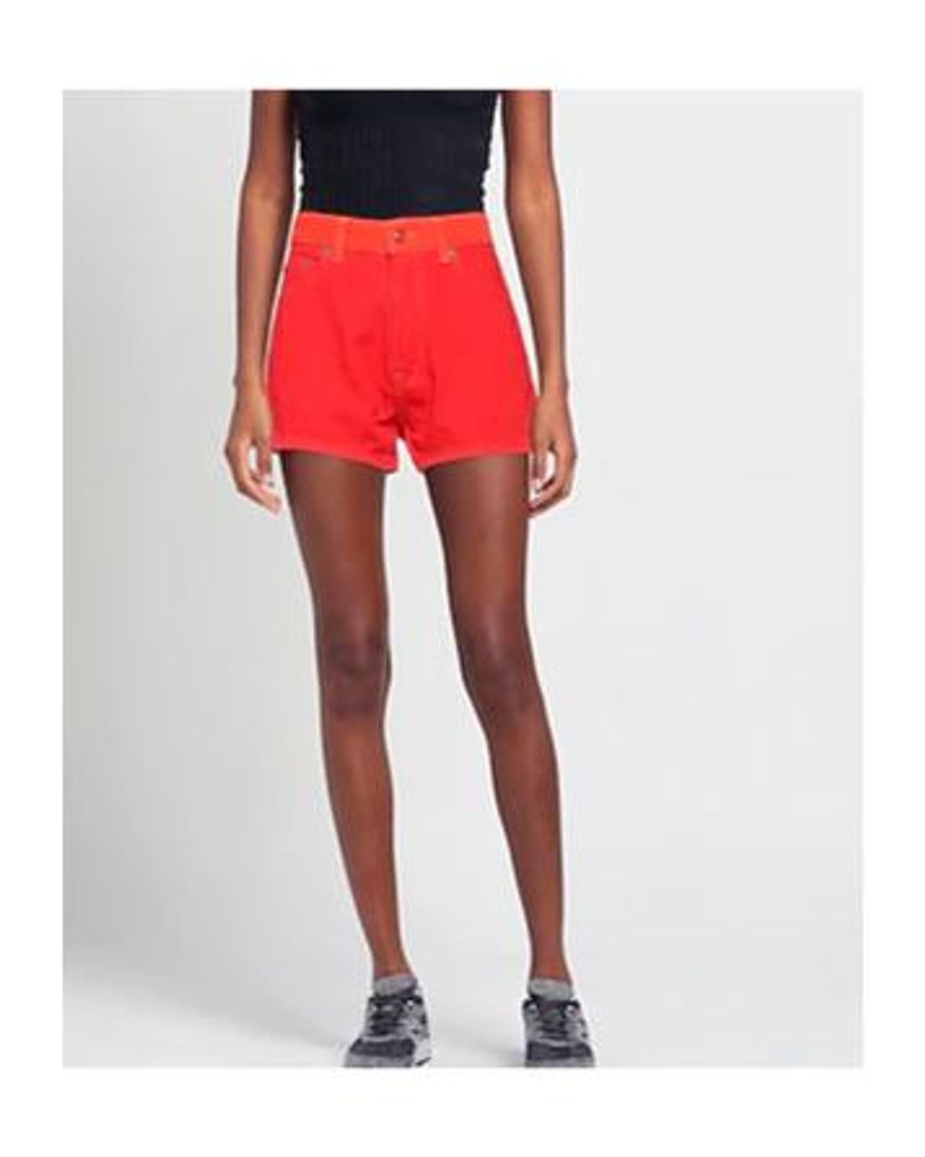 Ganni Red Denim Shorts