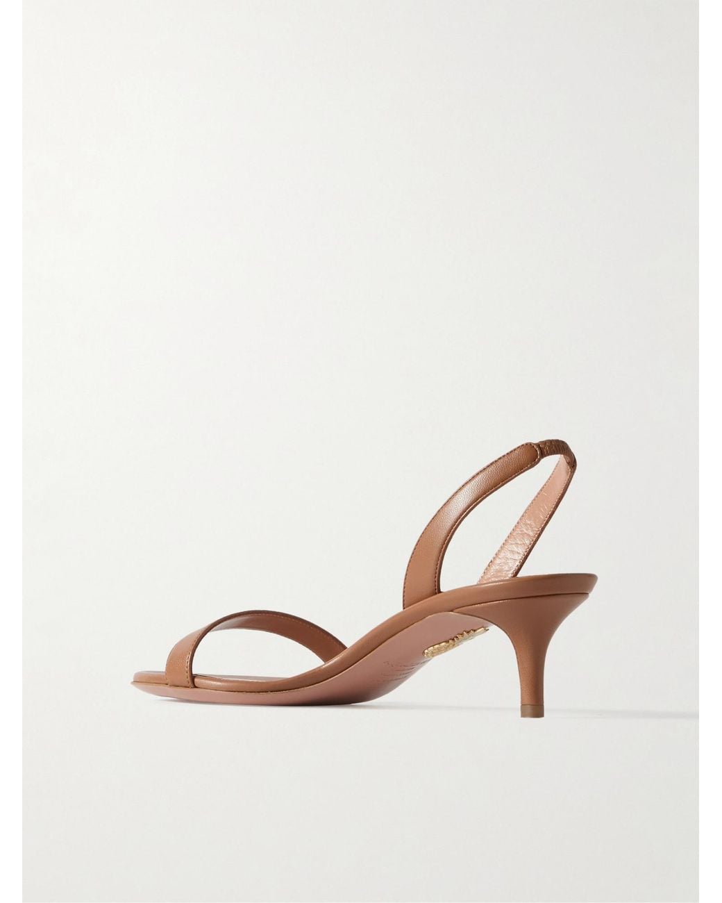 Aquazzura Brown So Nude 50 Leather Slingback Sandals
