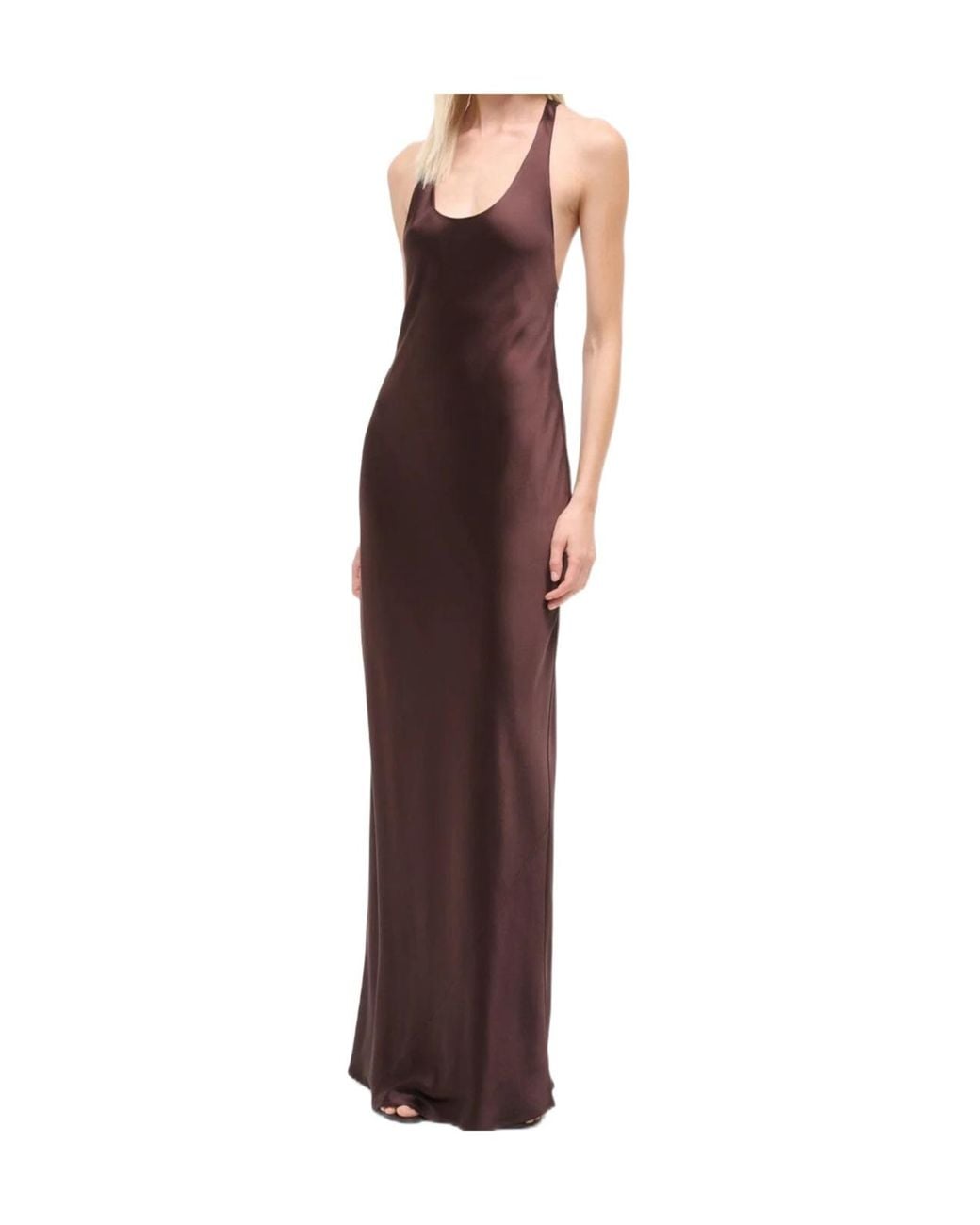 Staud Brown Juanita Open-Back Maxi Dress