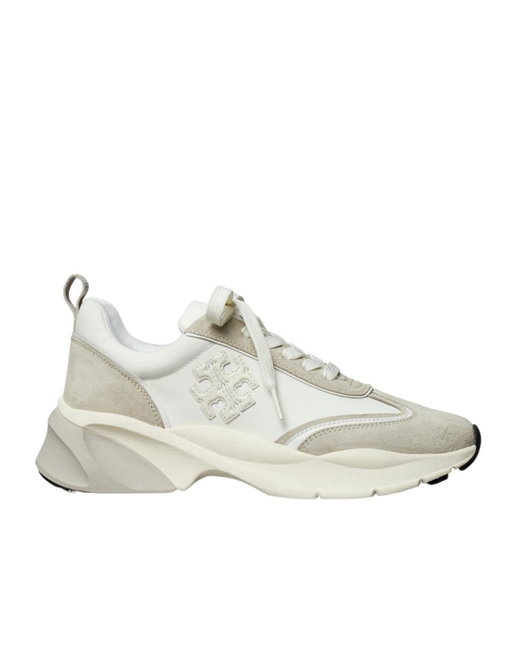 Tory Burch Natural Good Luck Lace-Up Trainers
