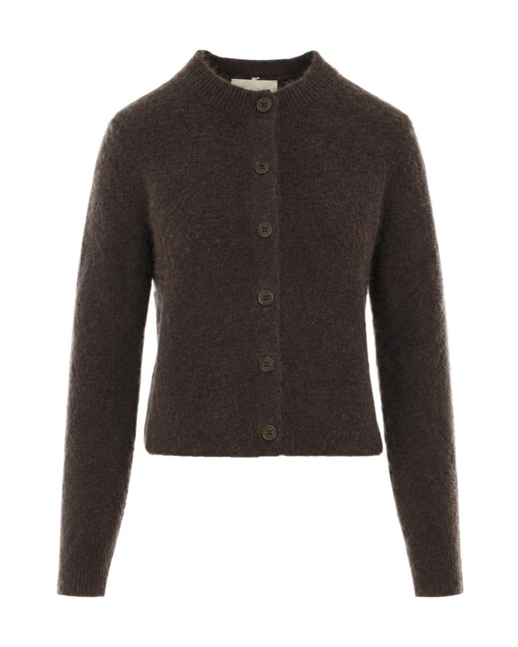 Lisa Yang Black Azelea Fuzzy Buttoned Cardigan