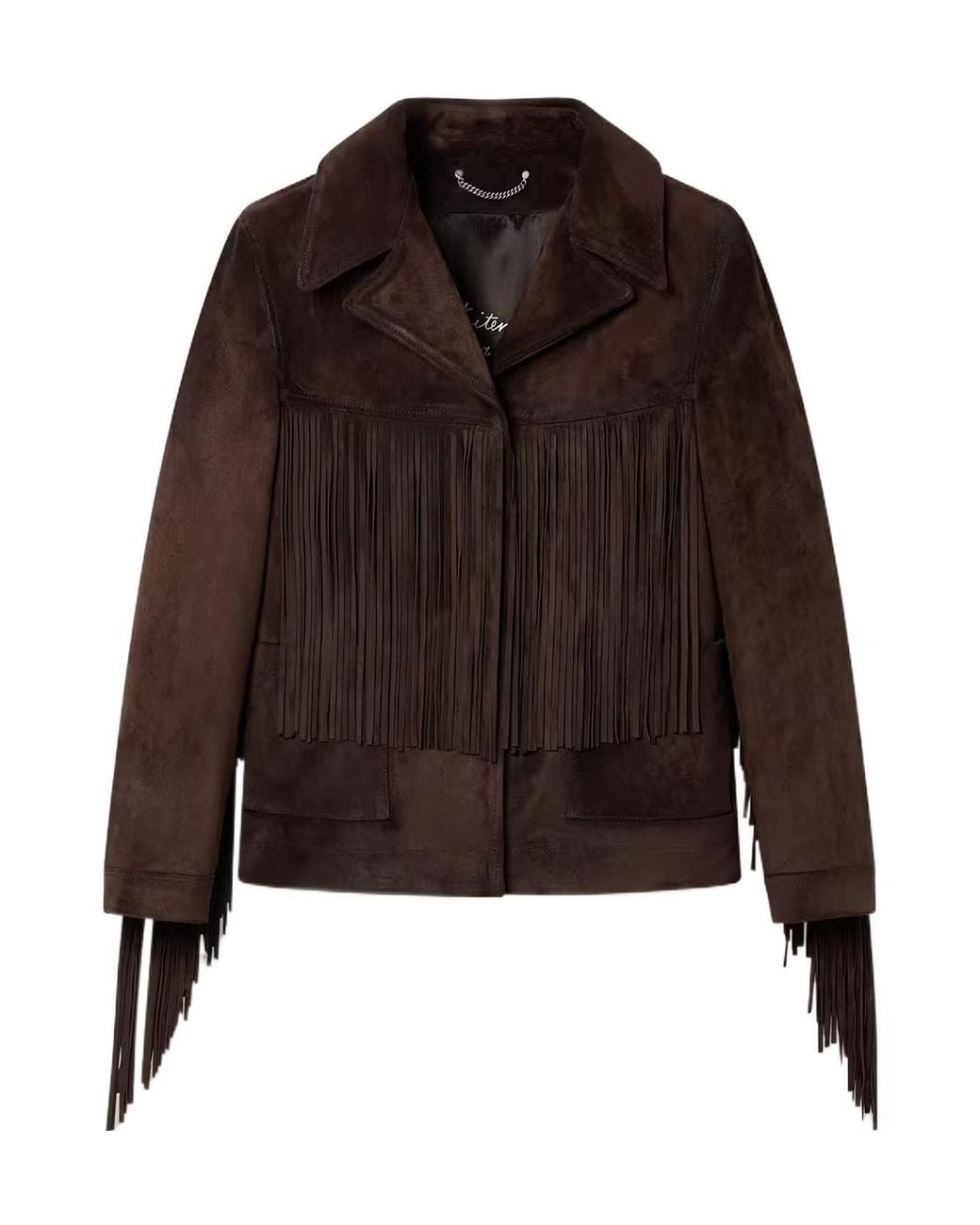 Golden Goose Deluxe Brand Brown Journey Jacket With Fringes