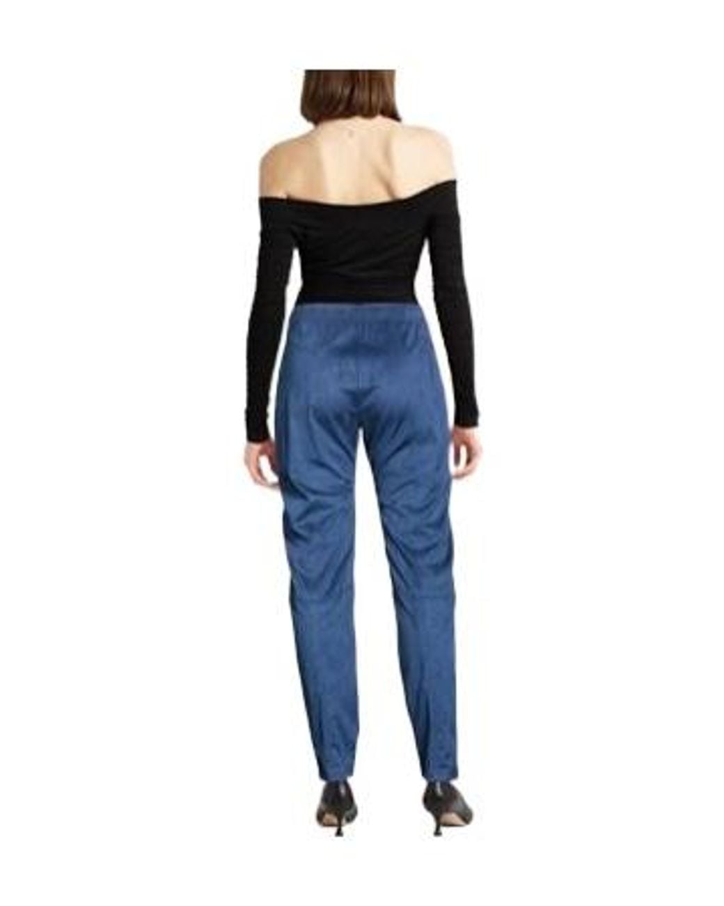 Max Mara Blue High-Waisted Slim-Fit Trousers
