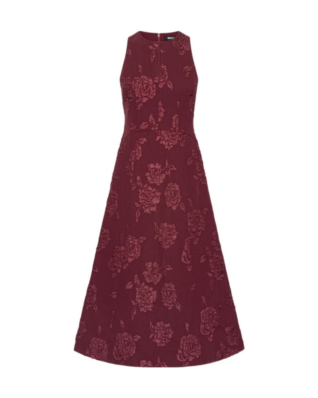 ROTATE BIRGER CHRISTENSEN Purple Jacquard Flared Dress Dark