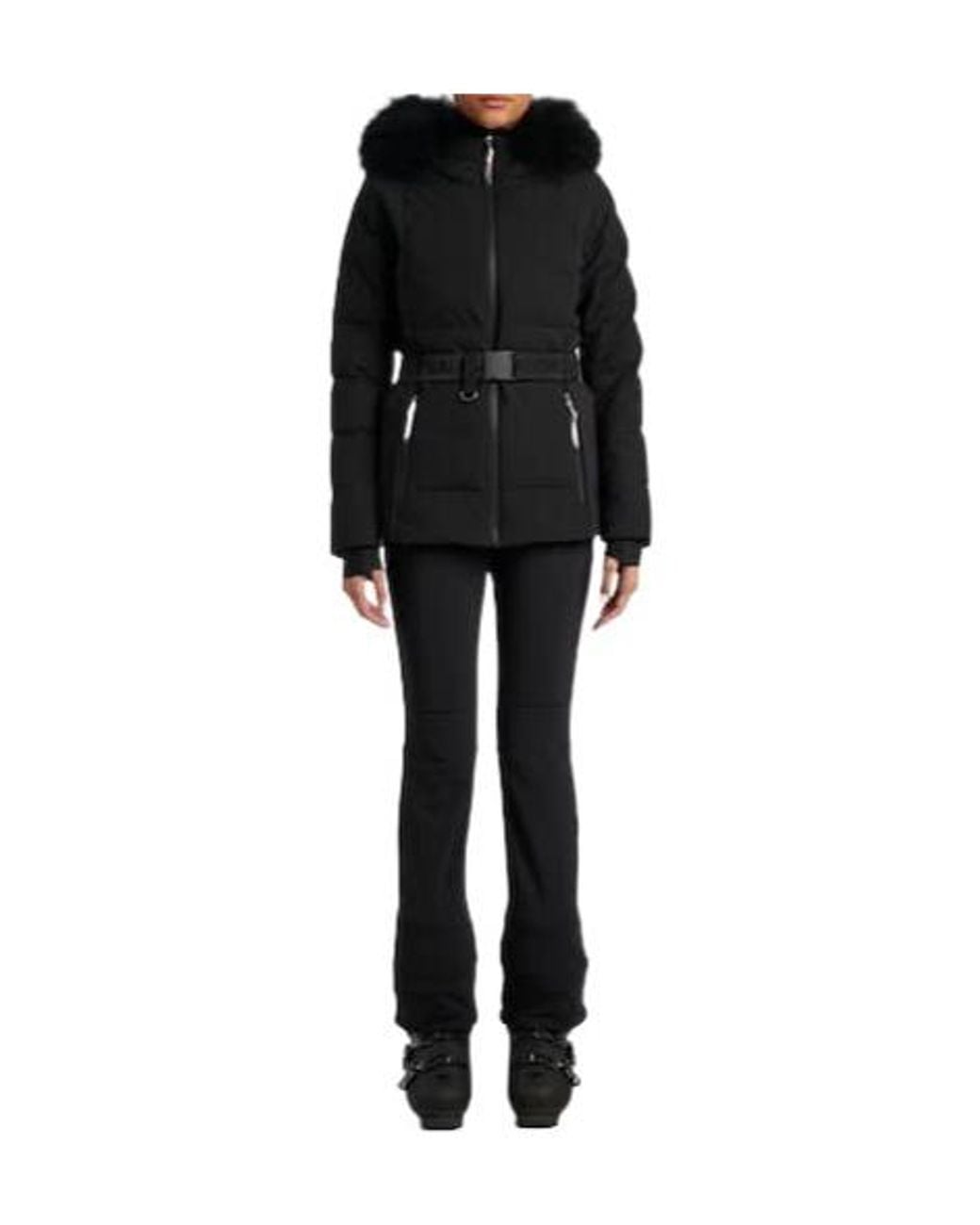 Yves Salomon Black Solid-Color Ski Jacket