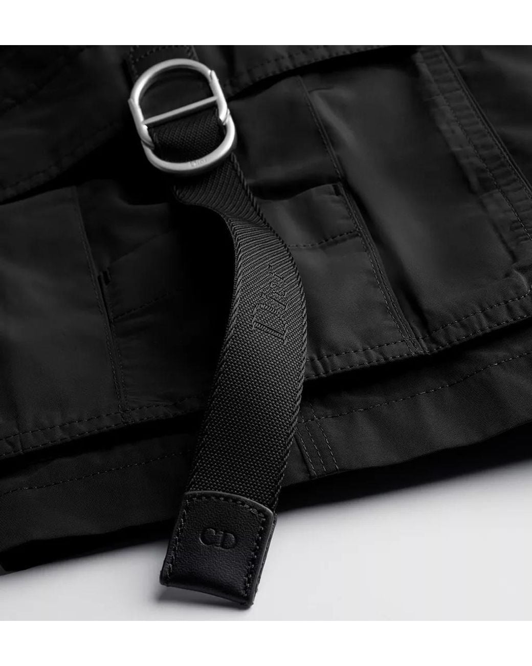 Dior Black Strap Detail Cargo Shorts for men
