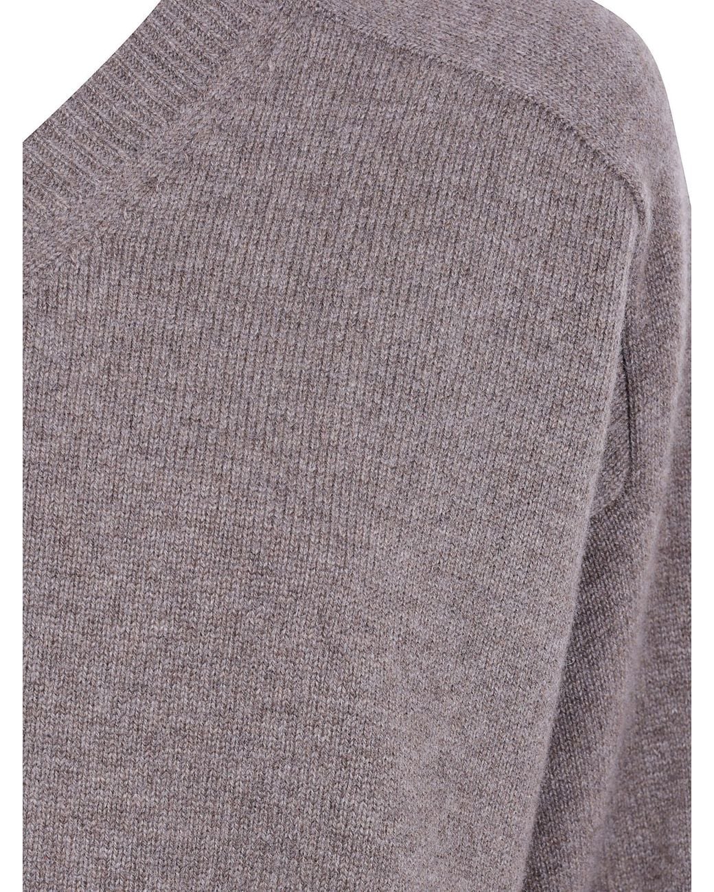 Loulou de Saison Gray V-Neck Long-Sleeve Sweater