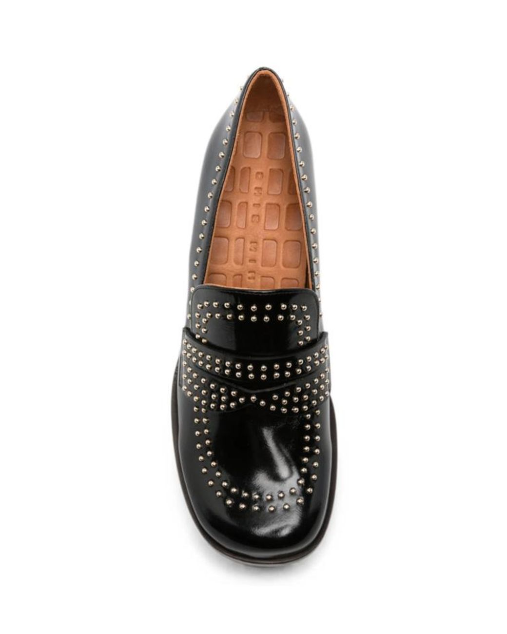 Chie Mihara Black Stud-Embellished Leather Loafers