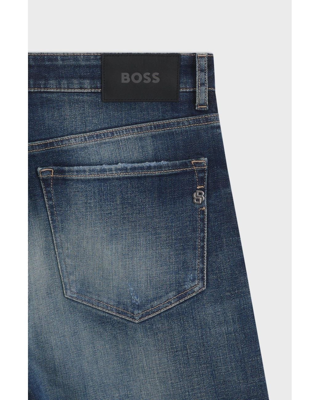 Boss Blue Boss Washed Flared Jeans for men