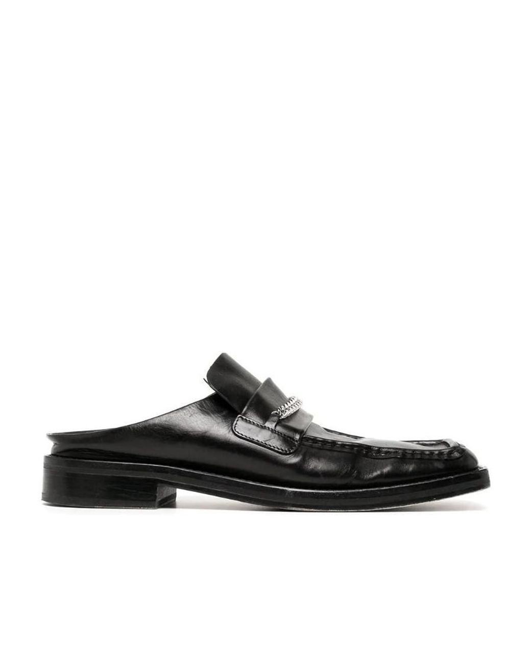 Martine Rose Black Logo Slack-Heeled Muller Shoes