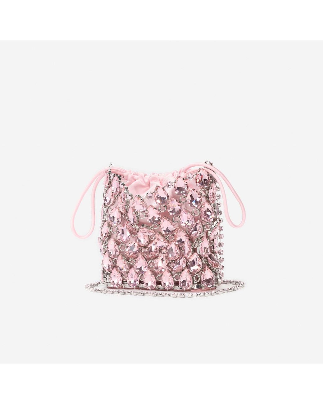 Self-Portrait Pink Mini Chainmail Embellished Shoulder Bag
