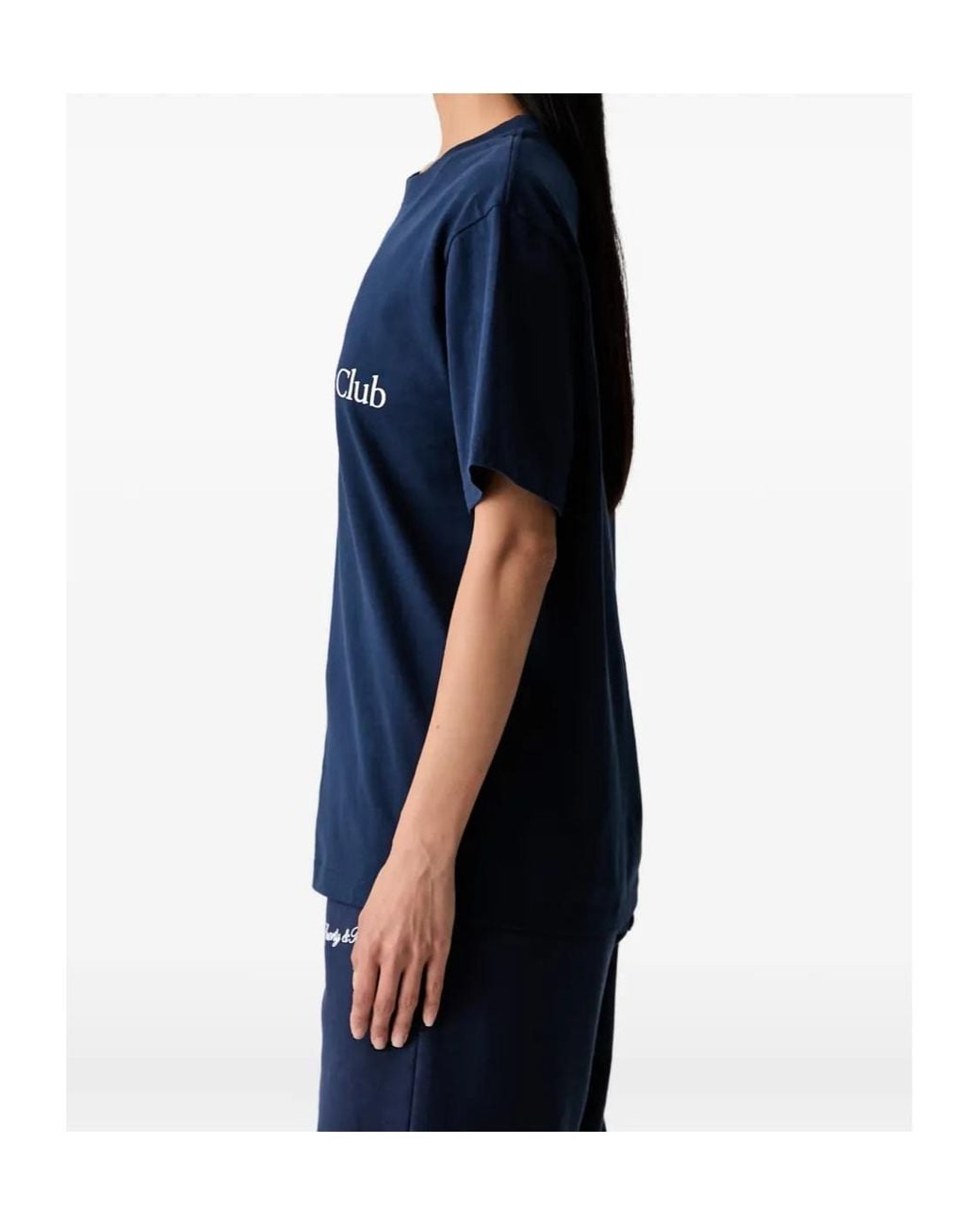Sporty & Rich Blue Logo-Print T-Shirt
