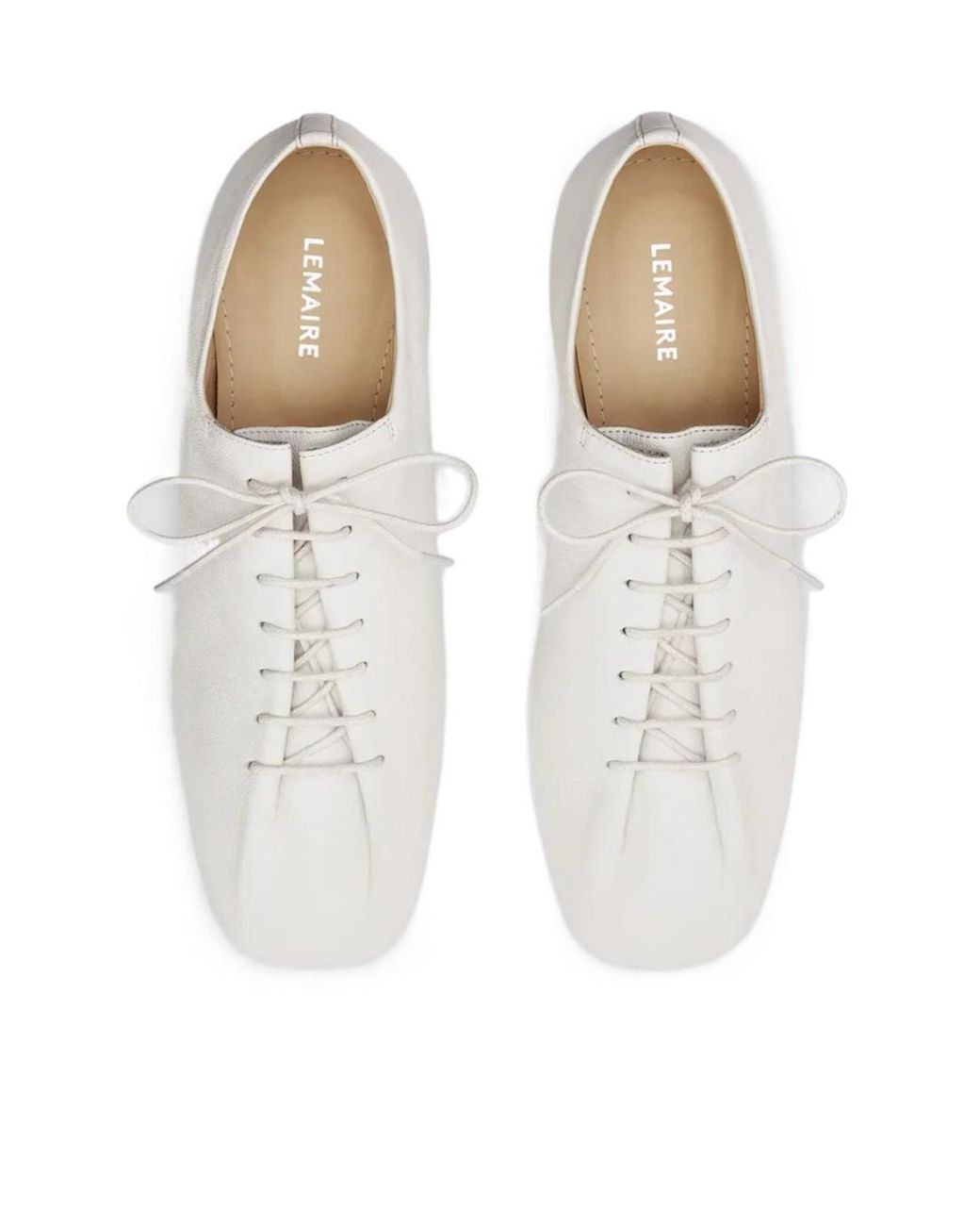 Lemaire White Leather Lace-Up Derby Shoes