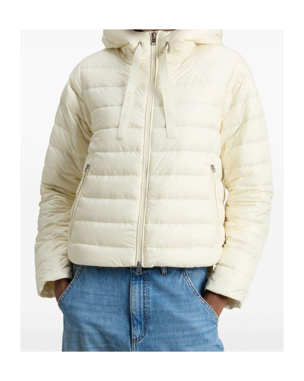 Woolrich Natural Nylon Short Down Jacket