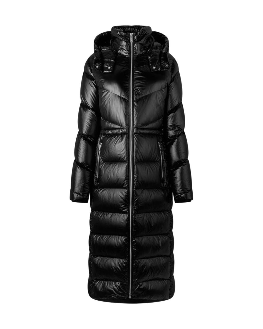 Moose Knuckles Black Belle Cote Shiny Shell Down Coat