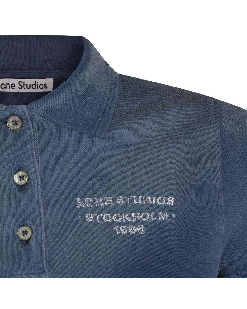 Acne Blue Sprayed Polo T-Shirt