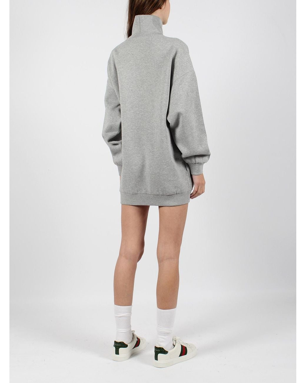 Gucci Gray Logo Embroidered Crewneck Sweatshirt