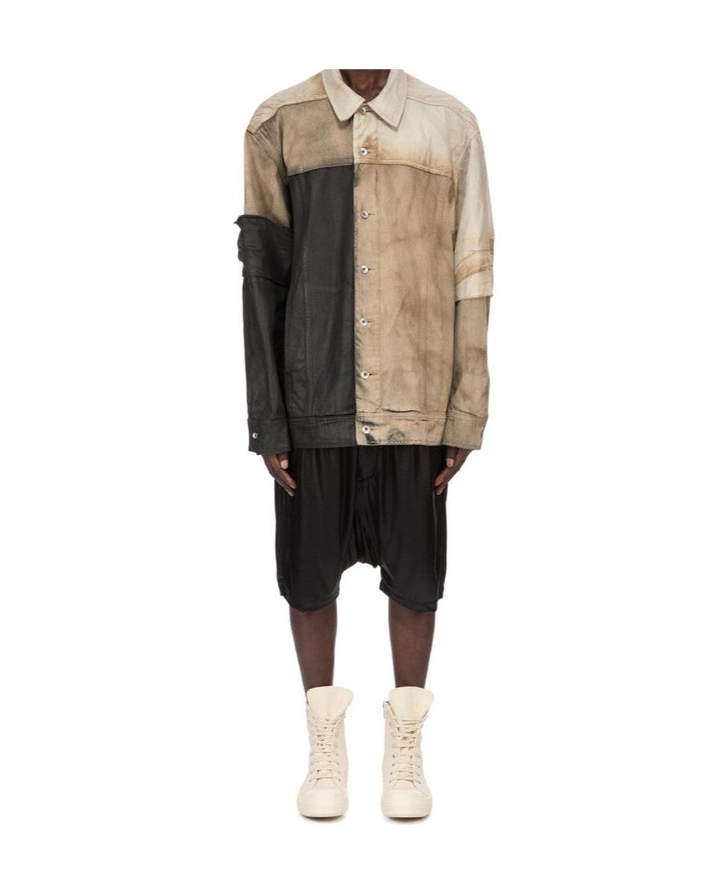 Rick Owens Black Elastic Waist Shorts for men