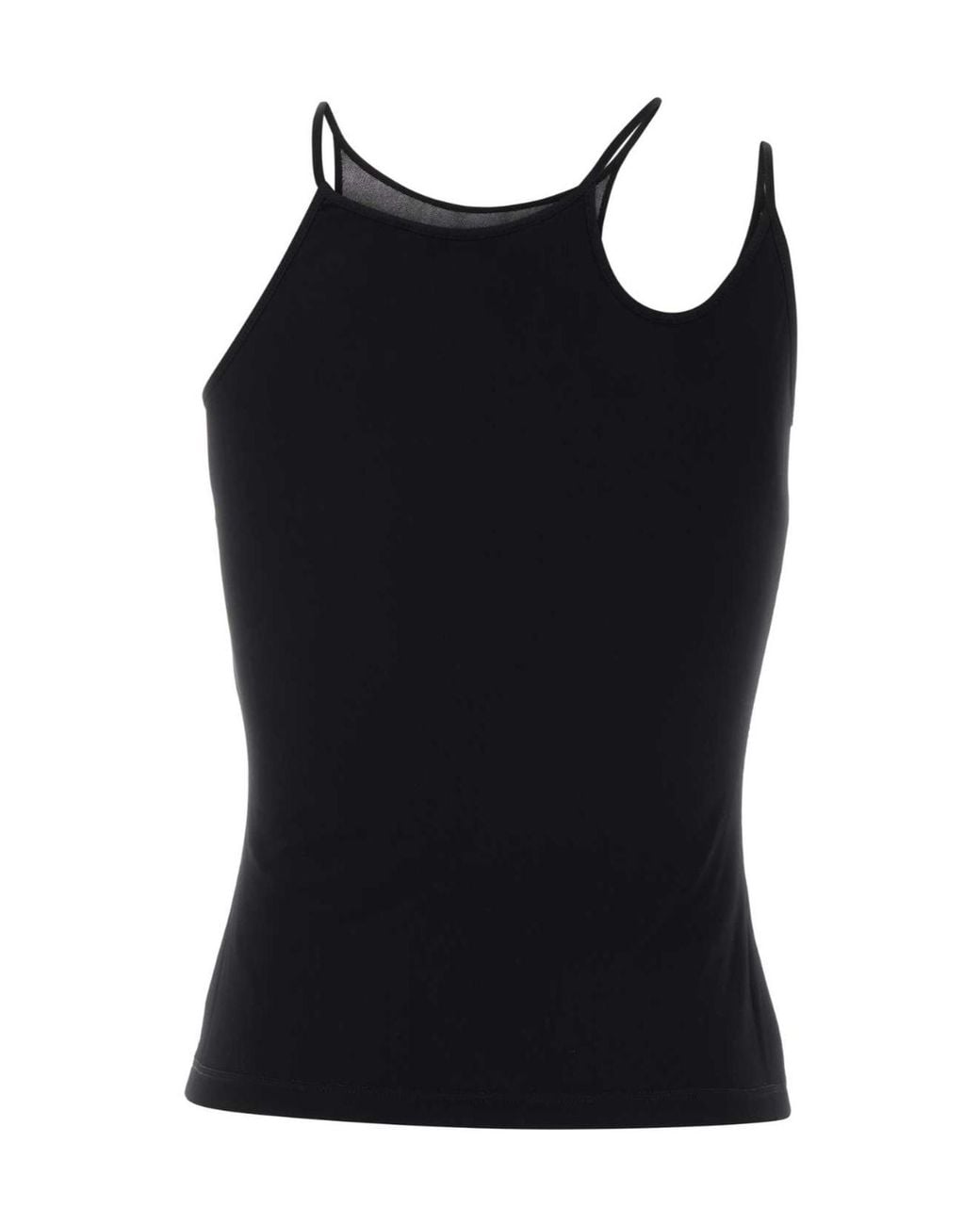 McQueen Black Cut-Out Mesh Tank Top