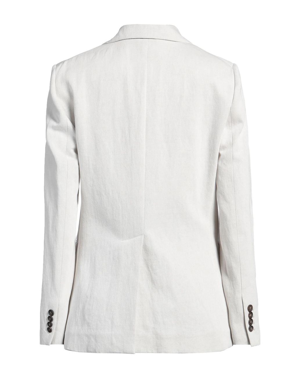 Brunello Cucinelli White Minimalist Single-Breasted Blazer