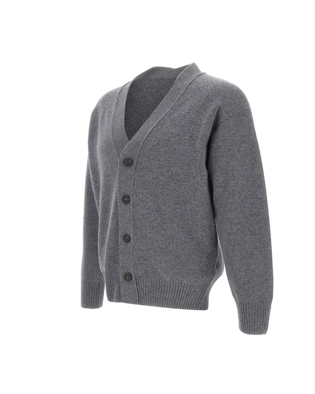 Gran Sasso Gray Button-Up V-Neck Cardigan for men