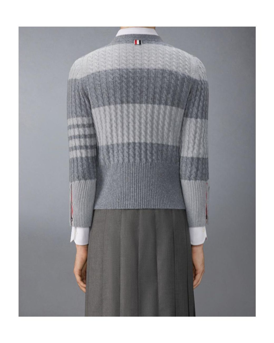 Thom Browne Gray 4R-Bar Striped Cardigan for men