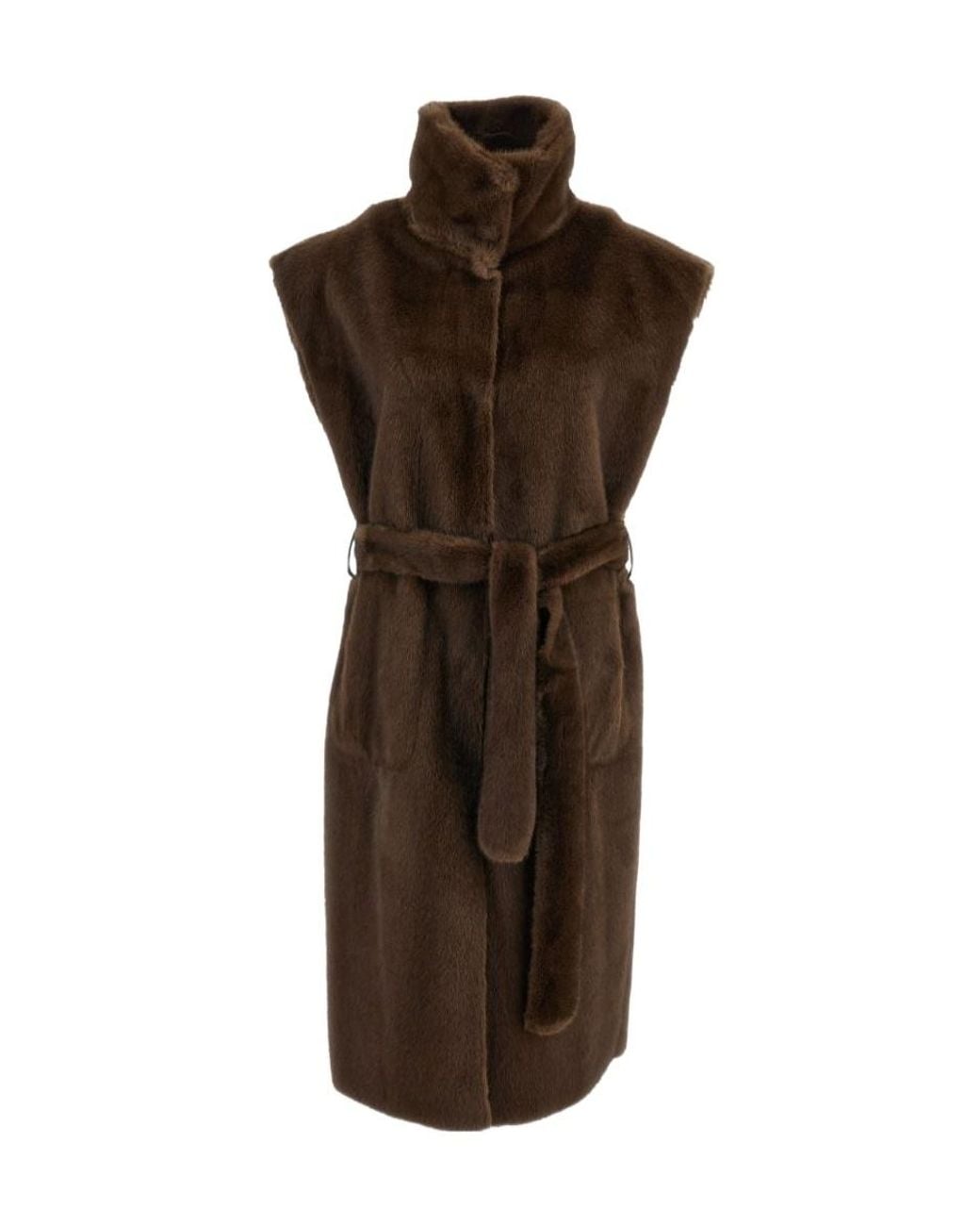 Stand Studio Brown Reversible Sleeveless Coat