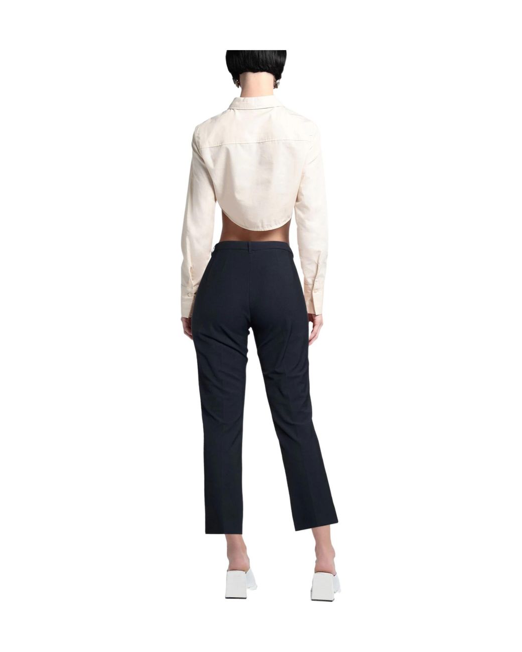 Max Mara Blue High-Waisted Straight-Leg Trousers