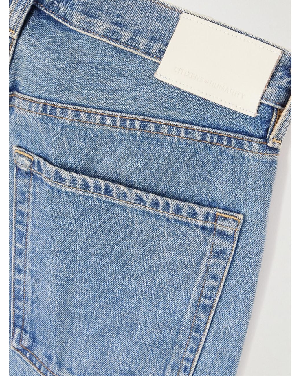 Citizens of Humanity Blue Baretta High-Rise Straight-Leg Organic Jeans