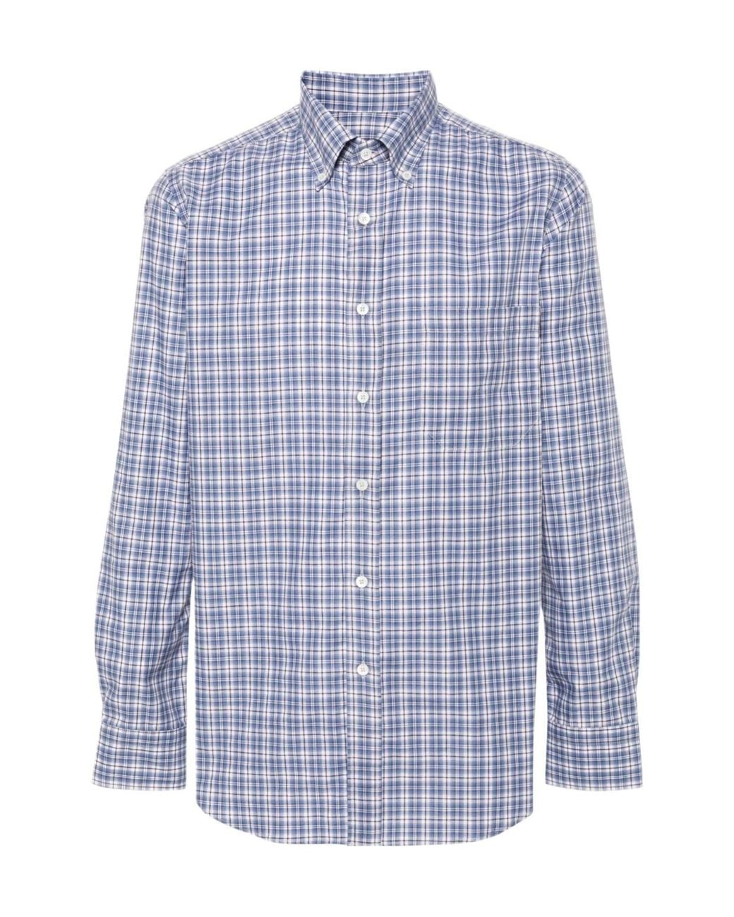 Canali Blue Long Sleeve Shirt for men